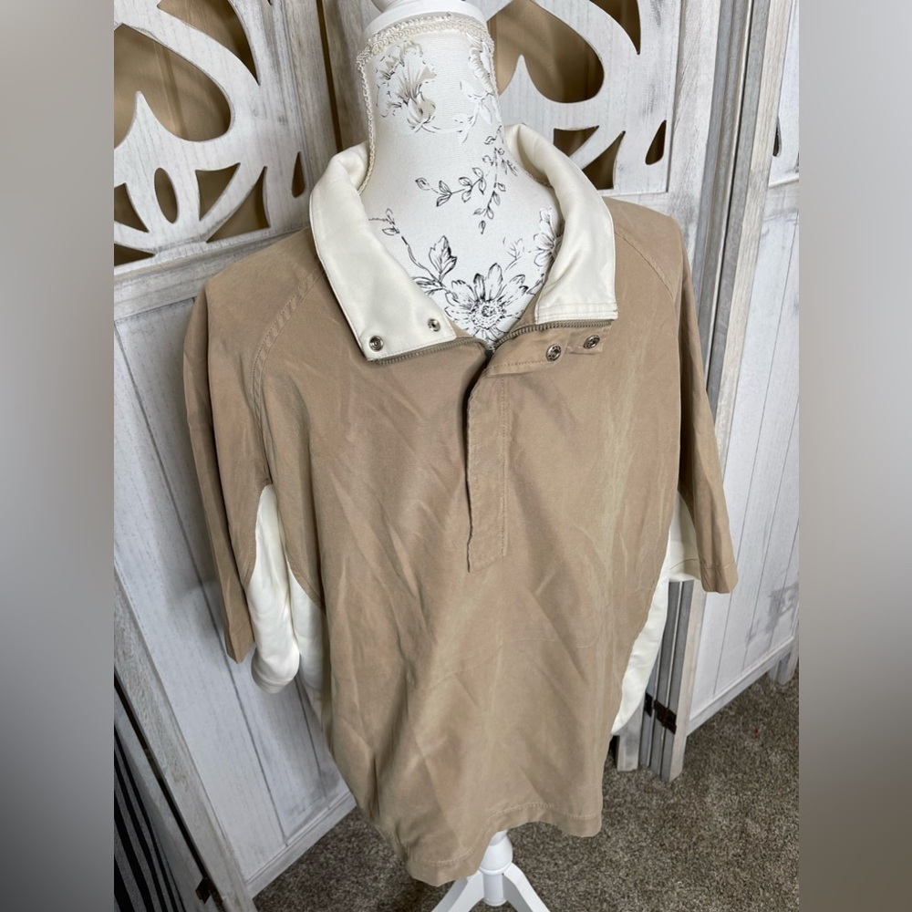 Ben Hogan Mens Golf Shirt Large Tan Short Sleeve Breathable Athletic Polo